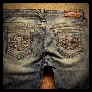 Guess Premium Foxy Flare Leg Rhinestone Sz 28